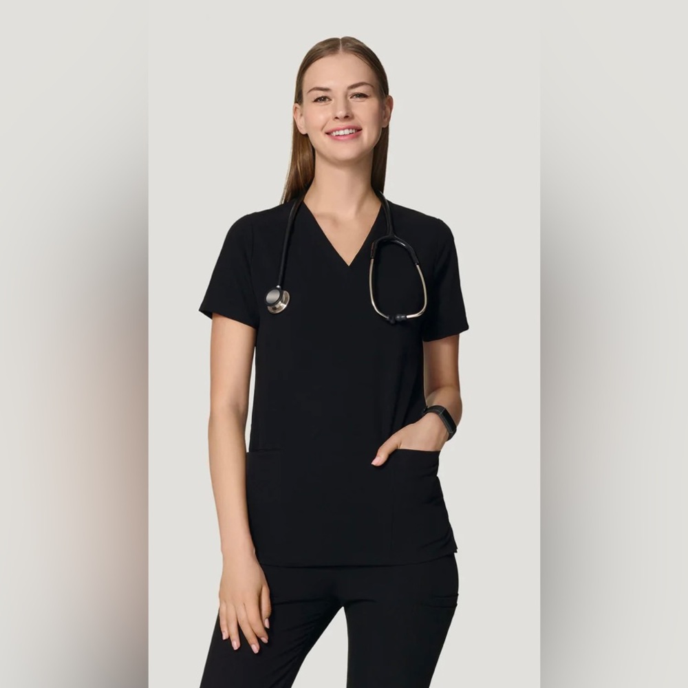 Black mandala jogger scrub set medium petite